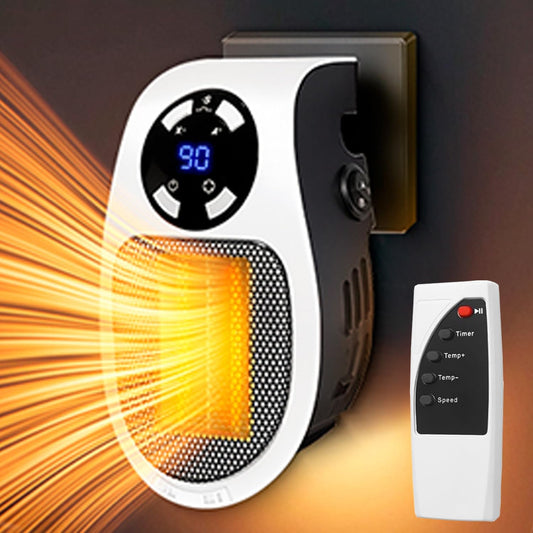 Mini Plug in Heater, Portable Wall Space Heater with Remote